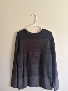 Men's Ombre Knit Crewneck Sweater - Charcoal Gray